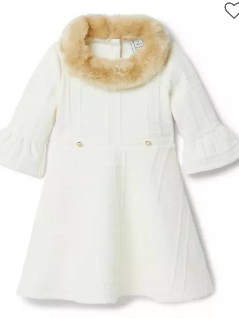 Janie And Jack The Plush Holiday Dress Girls 4 White Faux Fur Collar